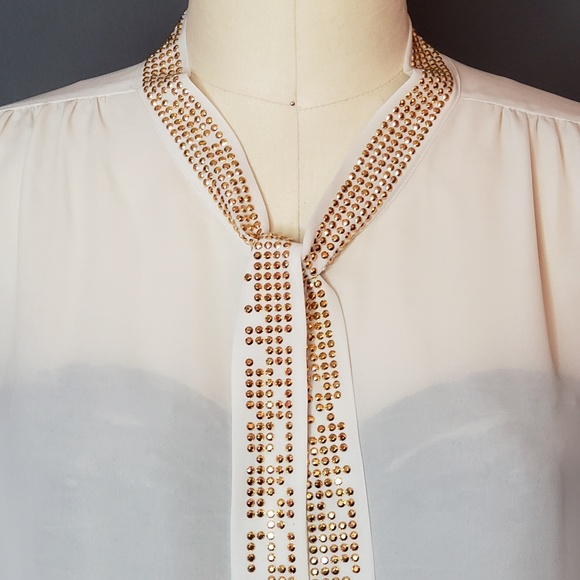 Vince Camuto Studded Tie Front Blouse - Picture 2 of 6